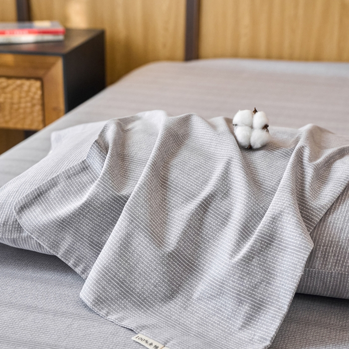 91家纺网 家纺一手货源 找家纺 春皖家纺 2025新款全棉原棉磨毛色织水洗单枕套回暖系列-风格二 暮山灰