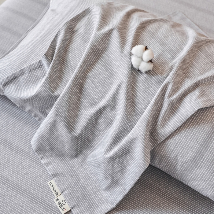 91家纺网 家纺一手货源 找家纺 春皖家纺 2025新款全棉原棉磨毛色织水洗单枕套回暖系列-风格二 暮山灰