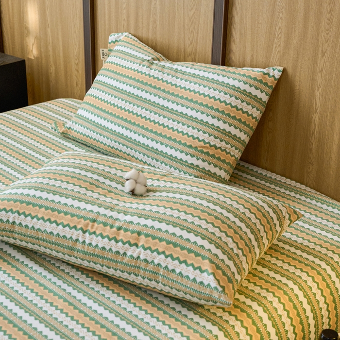 春皖家纺 2025新款全棉原棉磨毛色织水洗单枕套回暖系列-风格二 拿坡里