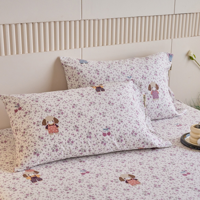 91家纺网 家纺一手货源 找家纺 春皖家纺 2025新款全棉原棉磨毛色织水洗单枕套回暖系列-风格二 旺财