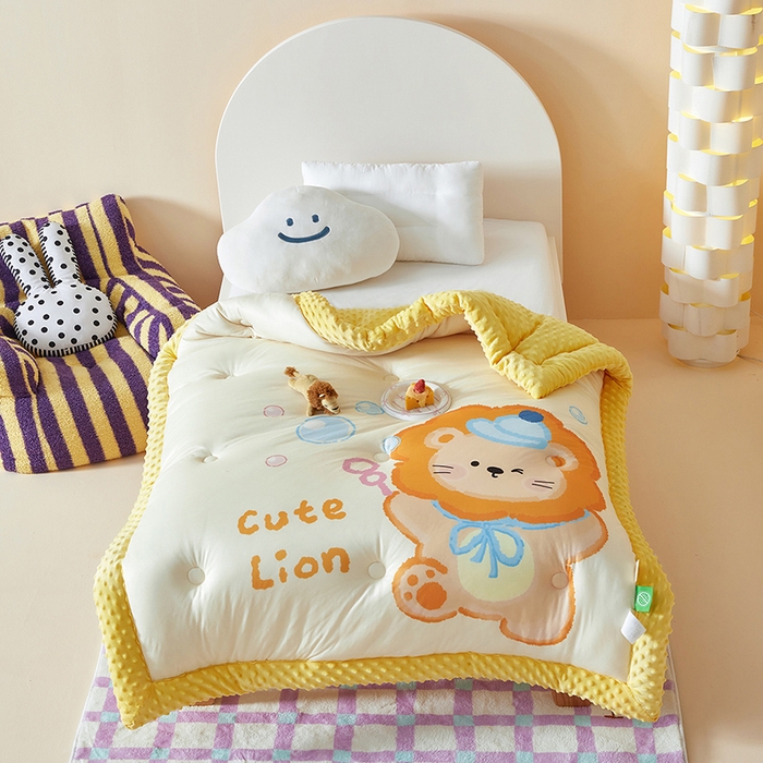 91家纺网 家纺一手货源 找家纺 （总）荷马之梦 2025新款A类针织棉数码印花卡通手绘豆豆绒儿童被芯春秋被冬被-安睡系列