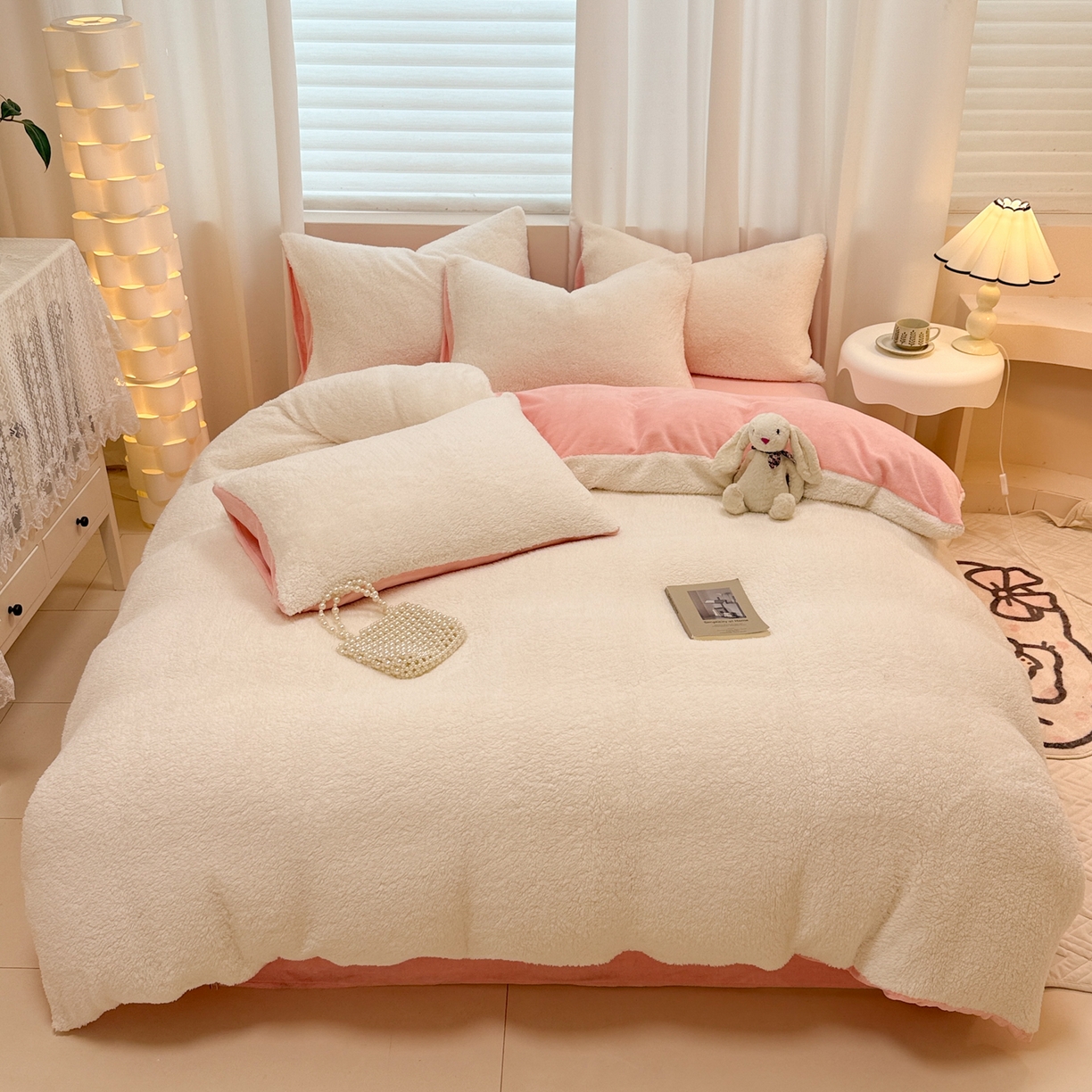 91家纺网 家纺一手货源 找家纺 （总）眠博士 2025新款A类泰迪绒牛奶绒纯色四件套