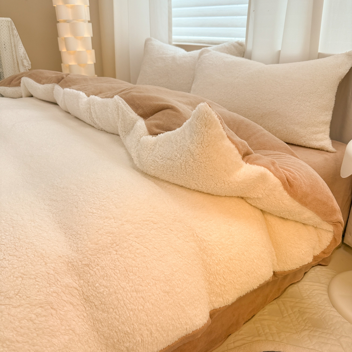 91家纺网 家纺一手货源 找家纺 （总）眠博士 2025新款A类泰迪绒牛奶绒纯色四件套