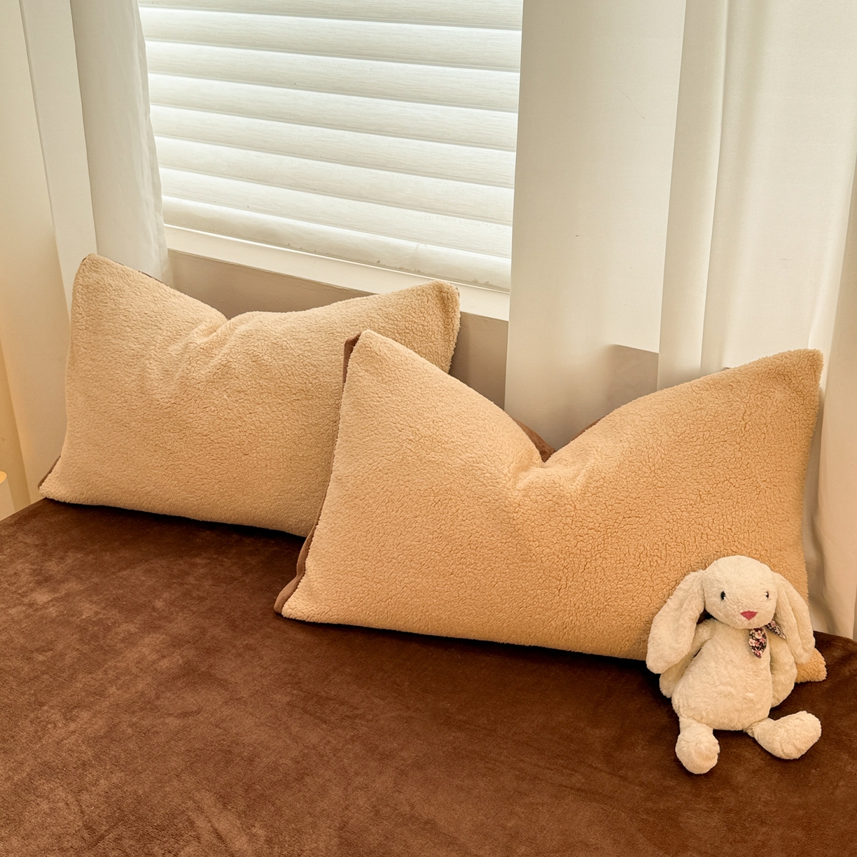 91家纺网 家纺一手货源 找家纺 眠博士 2025新款A类泰迪绒牛奶绒纯色四件套 泰迪绒-安妮咖