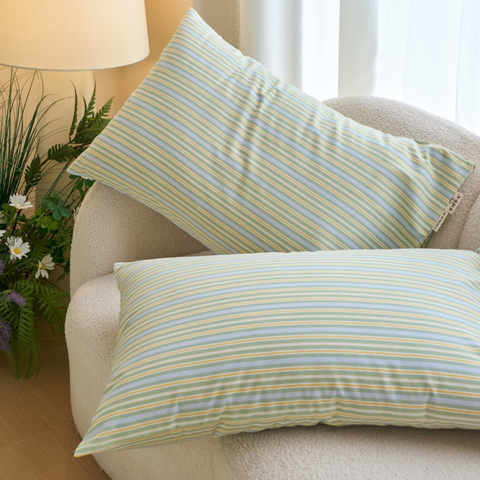 91家纺网 家纺一手货源 找家纺 春皖家纺 2025新款全棉原棉磨毛色织水洗单枕套回暖系列-风格二 云水间