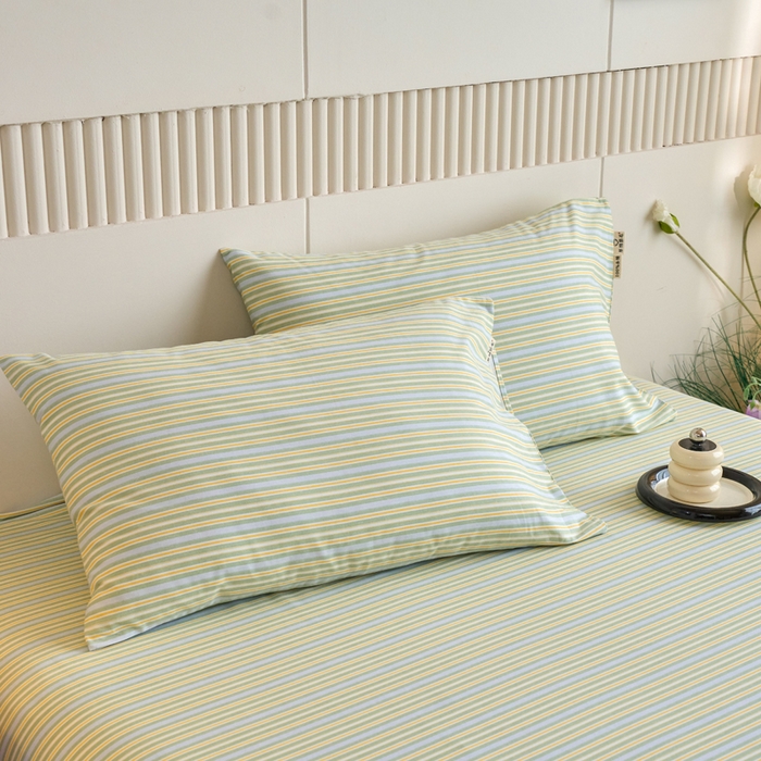 91家纺网 家纺一手货源 找家纺 春皖家纺 2025新款全棉原棉磨毛色织水洗单枕套回暖系列-风格二 云水间