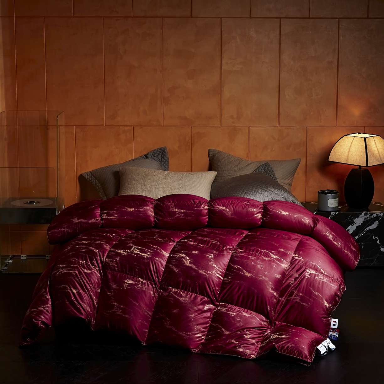 91家纺网 家纺一手货源 找家纺 （总）暖羽屋羽绒馆 2025新款95白鹅绒被子峰峦 鹅绒被芯 双人婚庆羽绒冬被2米 春秋被