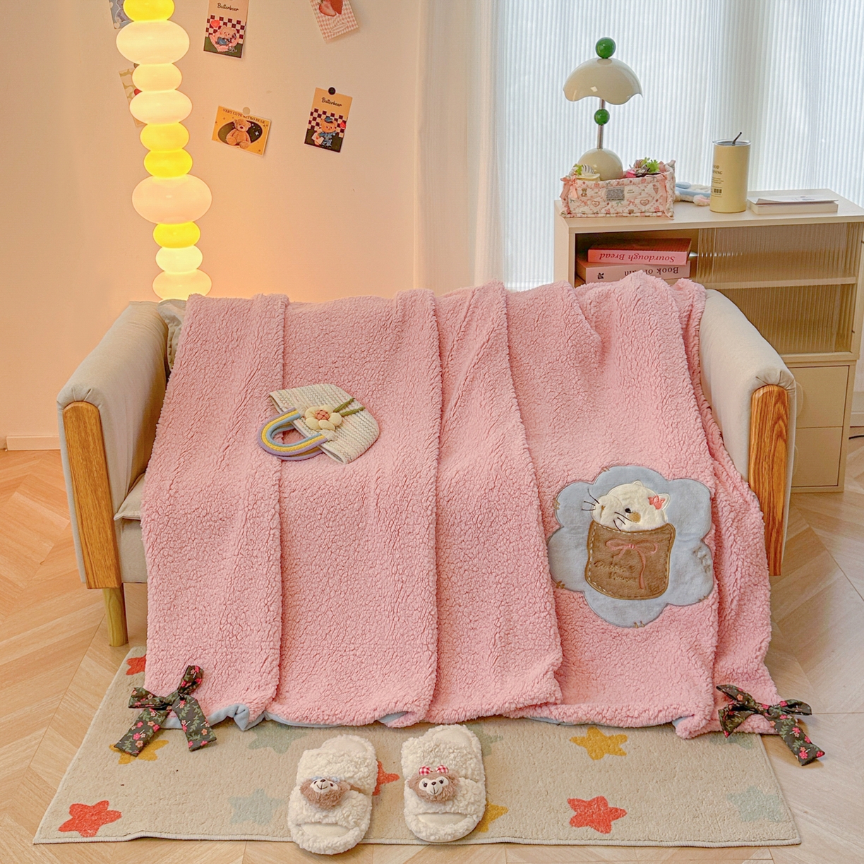 91家纺网 家纺一手货源 找家纺 （总）子钦家纺 2025秋冬新款羊羔绒牛奶绒卡通贴布绣单被套