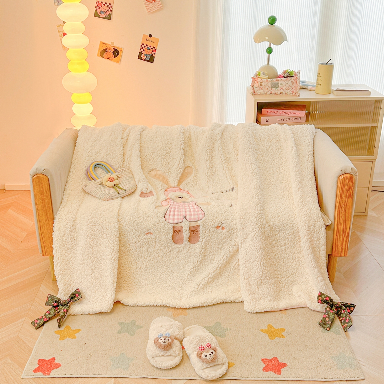 91家纺网 家纺一手货源 找家纺 （总）子钦家纺 2025秋冬新款羊羔绒牛奶绒卡通贴布绣单被套