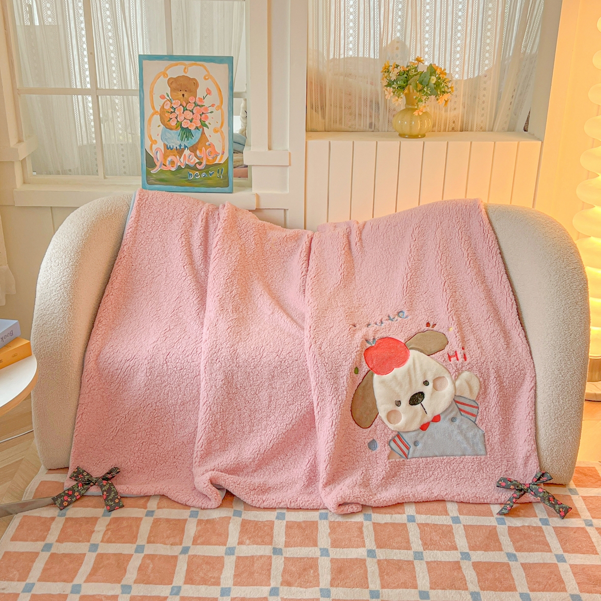 91家纺网 家纺一手货源 找家纺 （总）子钦家纺 2025秋冬新款羊羔绒牛奶绒卡通贴布绣单被套