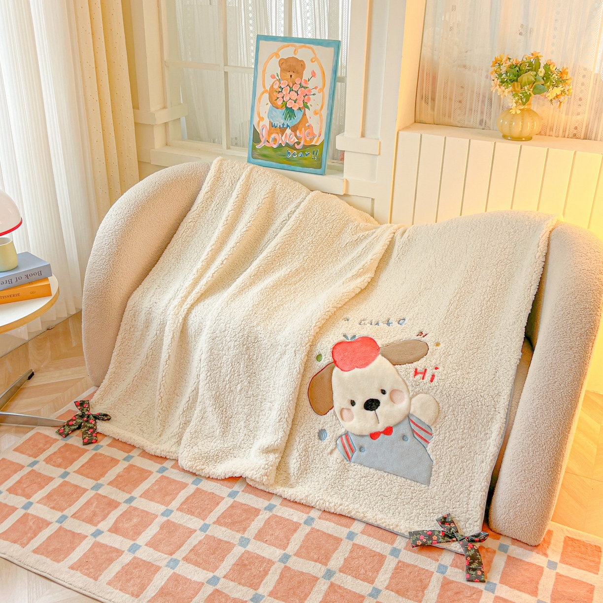 91家纺网 家纺一手货源 找家纺 （总）子钦家纺 2025秋冬新款羊羔绒牛奶绒卡通贴布绣单被套