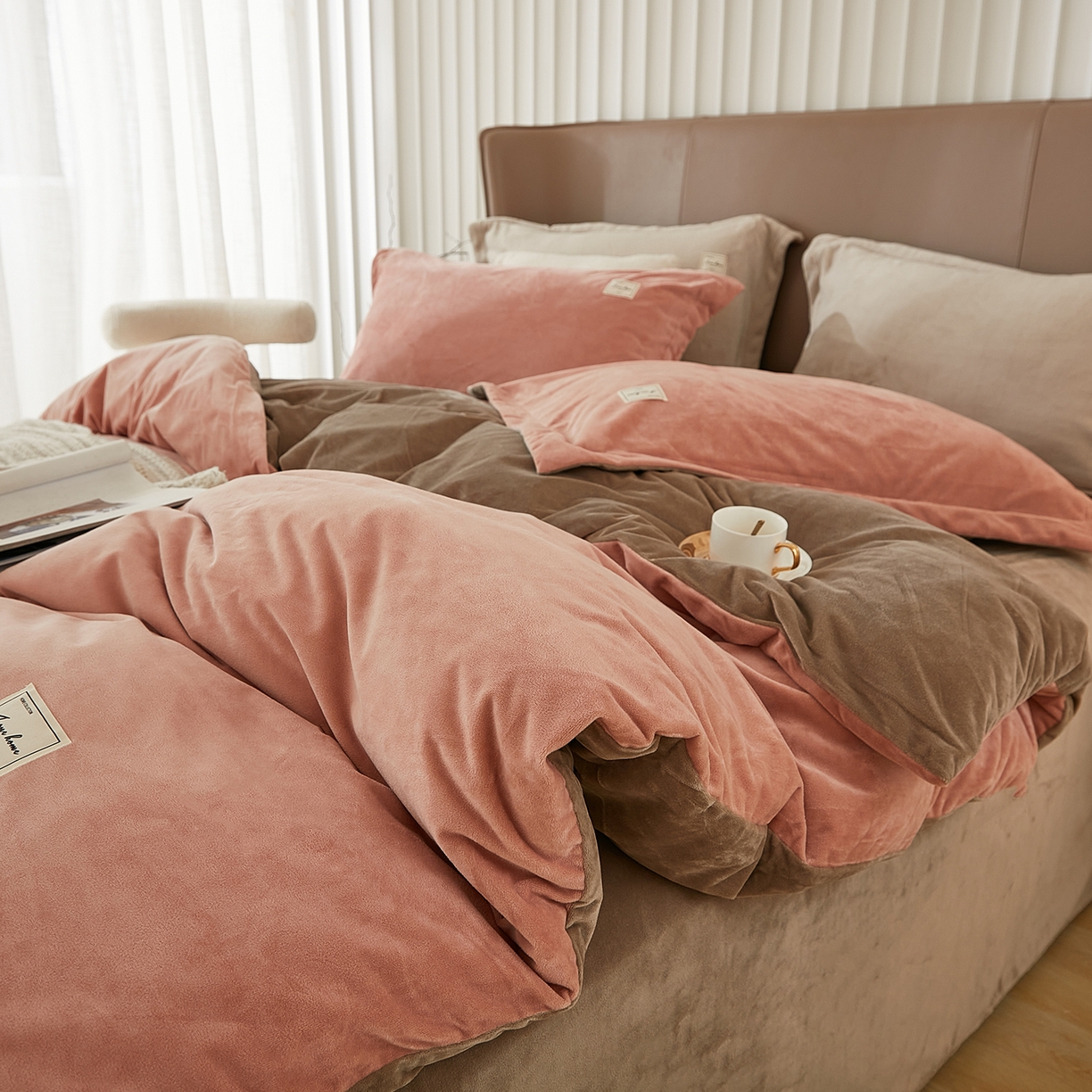 91家纺网 家纺一手货源 找家纺 （总）悦然毛巾被 2025新款高克重德芙绒双拼四件套