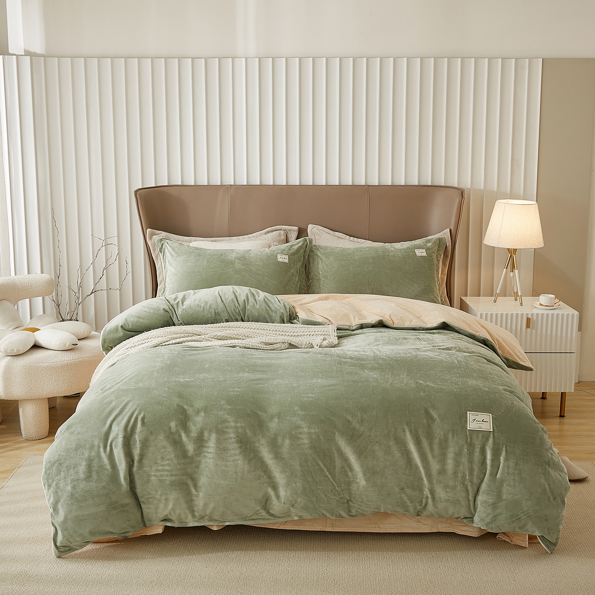 91家纺网 家纺一手货源 找家纺 （总）悦然毛巾被 2025新款高克重德芙绒双拼四件套