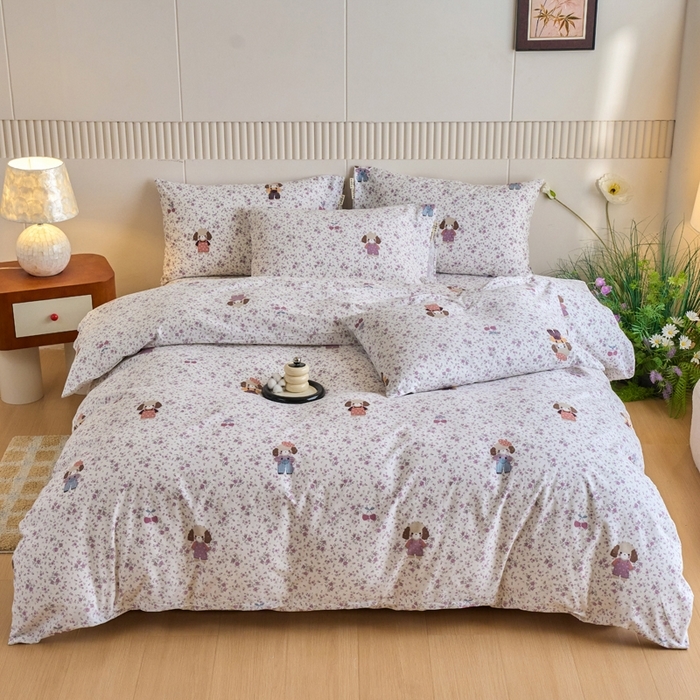 91家纺网 家纺一手货源 找家纺 （总）春皖家纺 2025新款全棉原棉磨毛色织水洗四件套回暖系列-风格二