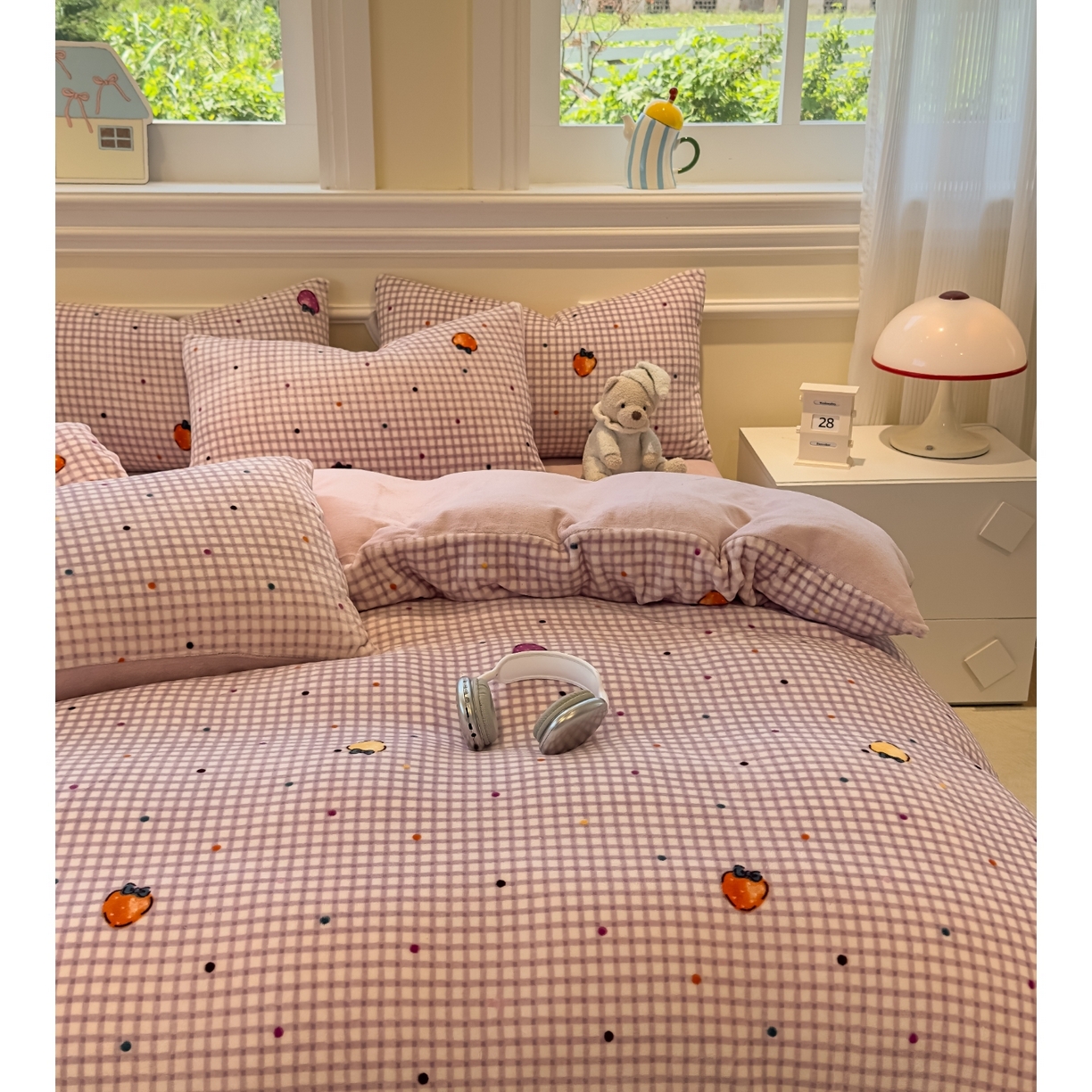 91家纺网 家纺一手货源 找家纺 （总）yyds网供 2025新款牛奶绒四件套ins风加厚床品卡通印花三件套双面法兰绒秋冬保暖不静电 风格二