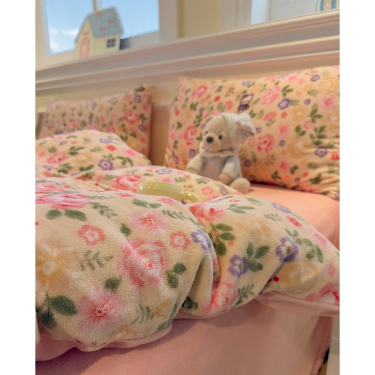 91家纺网 家纺一手货源 找家纺 yyds网供 2025新款牛奶绒四件套ins风加厚床品卡通印花三件套双面法兰绒秋冬保暖不静电 风格二 花园猫语日记