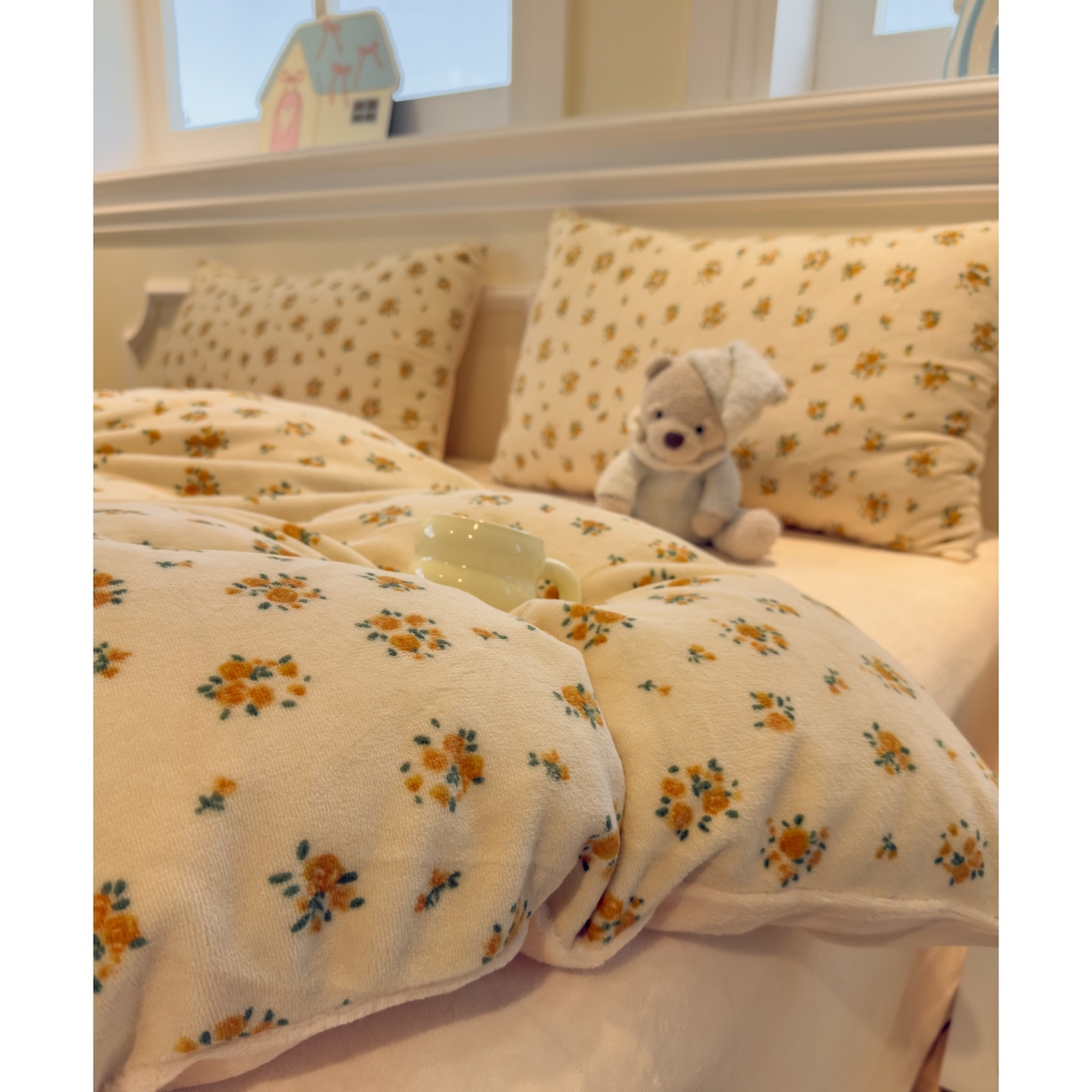 91家纺网 家纺一手货源 找家纺 yyds网供 2025新款牛奶绒四件套ins风加厚床品卡通印花三件套双面法兰绒秋冬保暖不静电 风格二 田园春兰秋菊