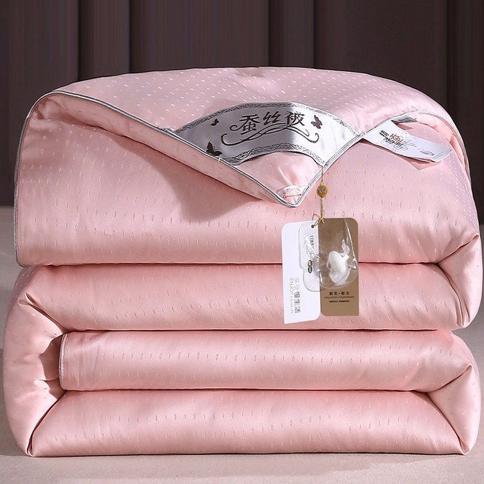 91家纺网 家纺一手货源 找家纺 前程家纺 2025新款-珍珠提花被冬被蚕蛹蛋白被子冬被芯 珍珠提花-浅豆沙
