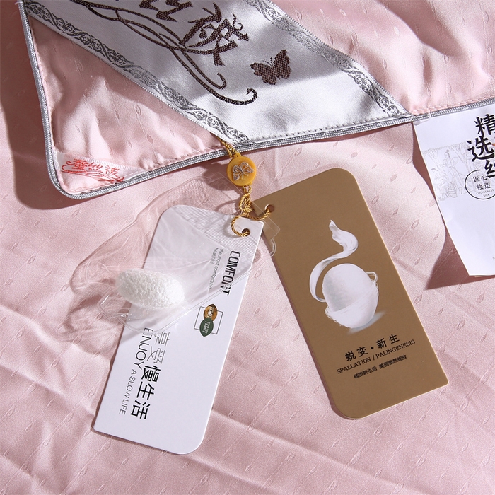 91家纺网 家纺一手货源 找家纺 前程家纺 2025新款-珍珠提花被冬被蚕蛹蛋白被子冬被芯 珍珠提花-浅豆沙