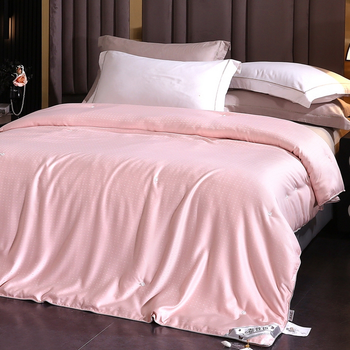 91家纺网 家纺一手货源 找家纺 前程家纺 2025新款-珍珠提花被冬被蚕蛹蛋白被子冬被芯 珍珠提花-浅豆沙