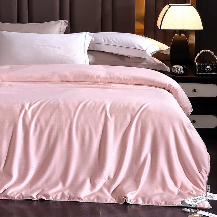 91家纺网 家纺一手货源 找家纺 前程家纺 2025新款-珍珠提花被冬被蚕蛹蛋白被子冬被芯 珍珠提花-浅豆沙