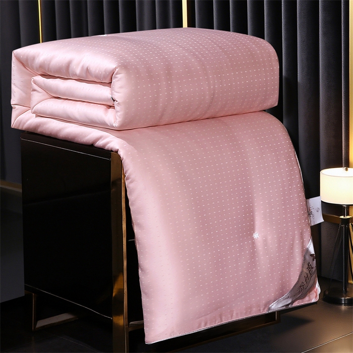 91家纺网 家纺一手货源 找家纺 前程家纺 2025新款-珍珠提花被冬被蚕蛹蛋白被子冬被芯 珍珠提花-浅豆沙