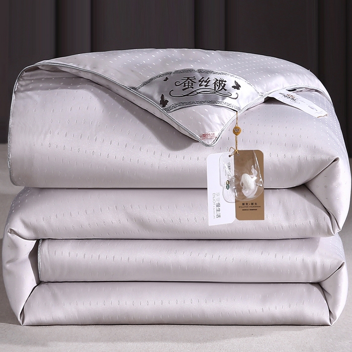 91家纺网 家纺一手货源 找家纺 前程家纺 2025新款-珍珠提花被冬被蚕蛹蛋白被子冬被芯 珍珠提花-浅灰色