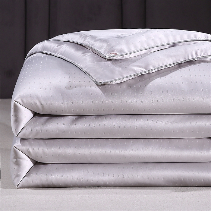 91家纺网 家纺一手货源 找家纺 前程家纺 2025新款-珍珠提花被冬被蚕蛹蛋白被子冬被芯 珍珠提花-浅灰色