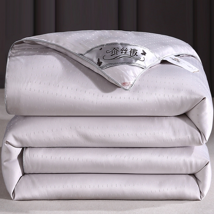 91家纺网 家纺一手货源 找家纺 前程家纺 2025新款-珍珠提花被冬被蚕蛹蛋白被子冬被芯 珍珠提花-浅灰色