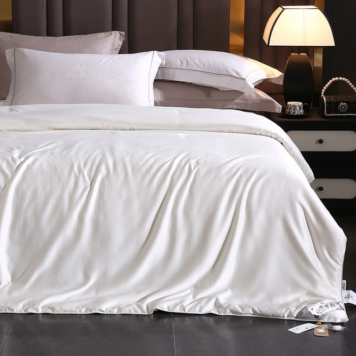 91家纺网 家纺一手货源 找家纺 前程家纺 2025新款-珍珠提花被冬被蚕蛹蛋白被子冬被芯 珍珠提花-米白