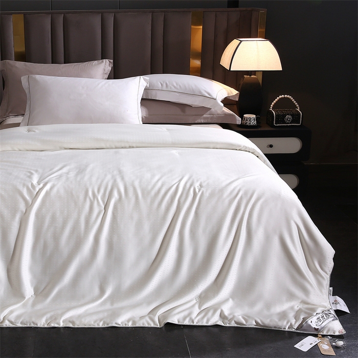 91家纺网 家纺一手货源 找家纺 前程家纺 2025新款-珍珠提花被冬被蚕蛹蛋白被子冬被芯 珍珠提花-米白