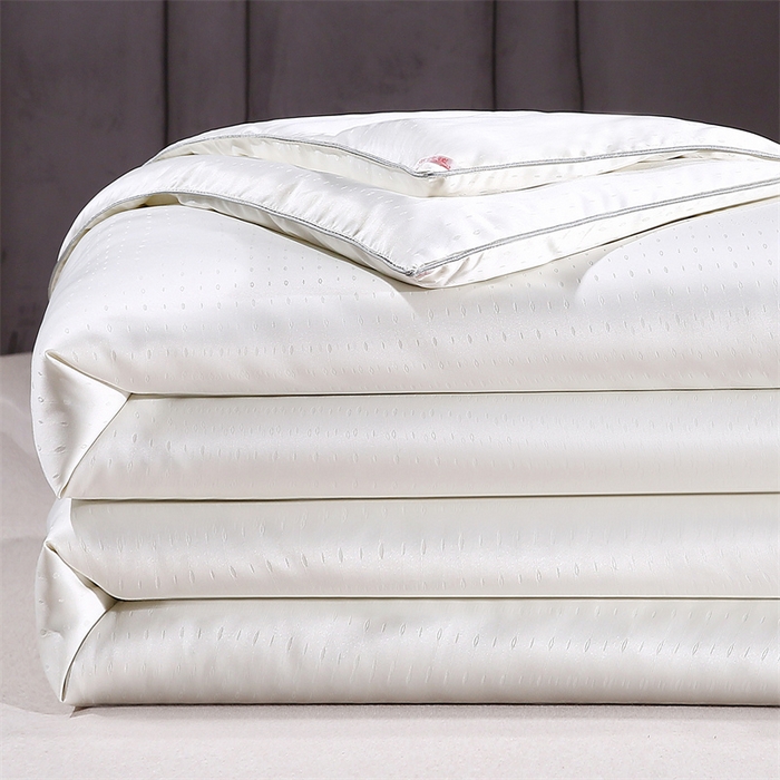 91家纺网 家纺一手货源 找家纺 前程家纺 2025新款-珍珠提花被冬被蚕蛹蛋白被子冬被芯 珍珠提花-米白