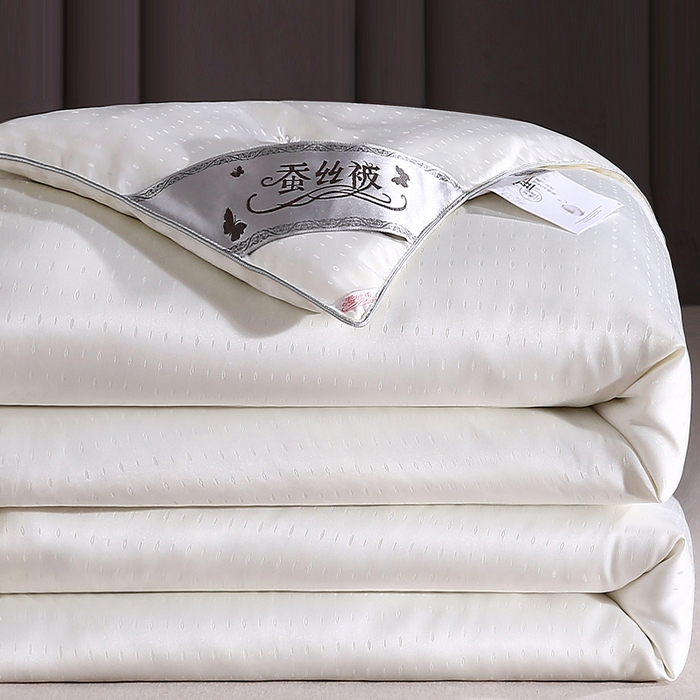 91家纺网 家纺一手货源 找家纺 前程家纺 2025新款-珍珠提花被冬被蚕蛹蛋白被子冬被芯 珍珠提花-米白