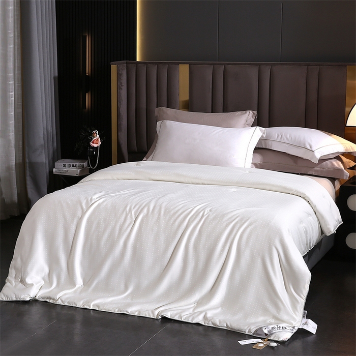 91家纺网 家纺一手货源 找家纺 前程家纺 2025新款-珍珠提花被冬被蚕蛹蛋白被子冬被芯 珍珠提花-米白