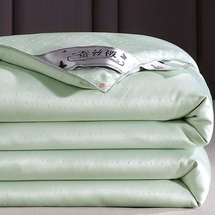 91家纺网 家纺一手货源 找家纺 前程家纺 2025新款-珍珠提花被冬被蚕蛹蛋白被子冬被芯 珍珠提花-浅绿色
