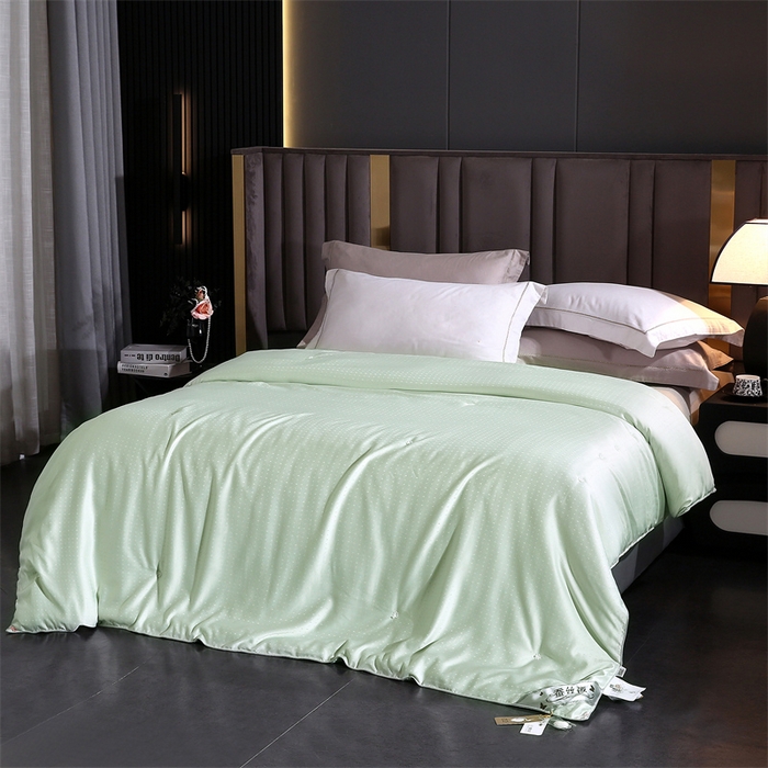 91家纺网 家纺一手货源 找家纺 前程家纺 2025新款-珍珠提花被冬被蚕蛹蛋白被子冬被芯 珍珠提花-浅绿色