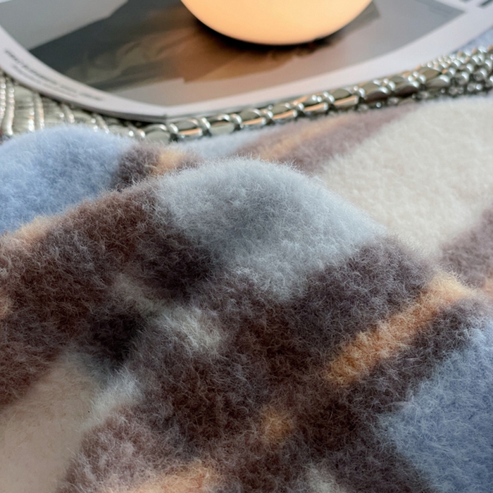 91家纺网 家纺一手货源 找家纺 宜代光年 2025新款澳羊绒保暖四件套 挪威蓝格