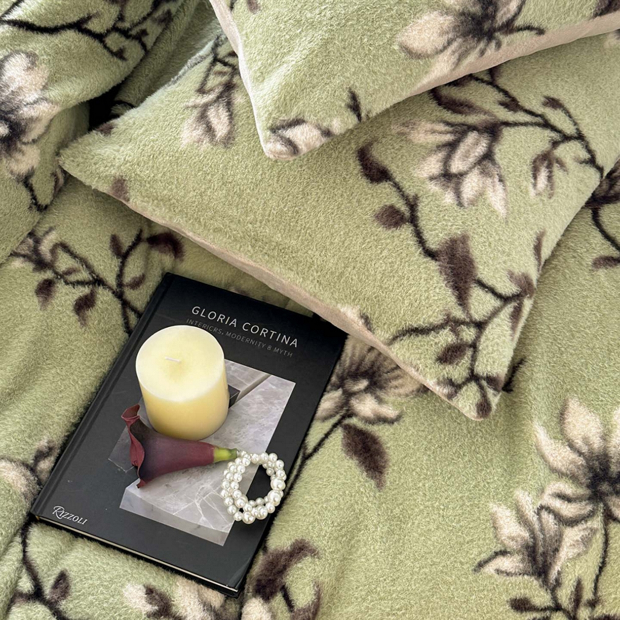 91家纺网 家纺一手货源 找家纺 宜代光年 2025新款澳羊绒保暖四件套 青枝玉兰