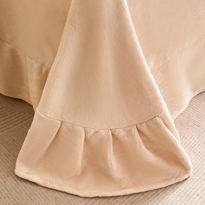 91家纺网 家纺一手货源 找家纺 诺梵2025新款牛8斤奶绒印花包边四件套枝槿-咖