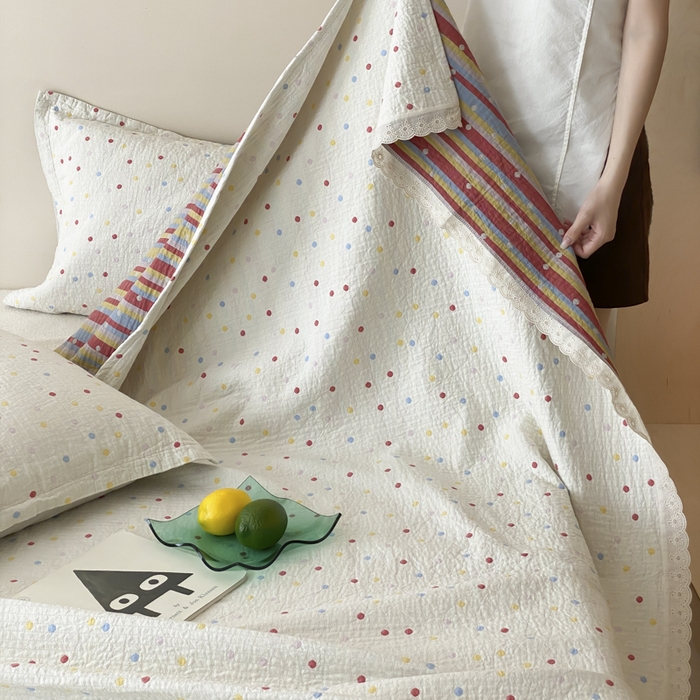 91家纺网 家纺一手货源 找家纺 （总）麻依 2025新款安心棉四层纱布床盖三件套