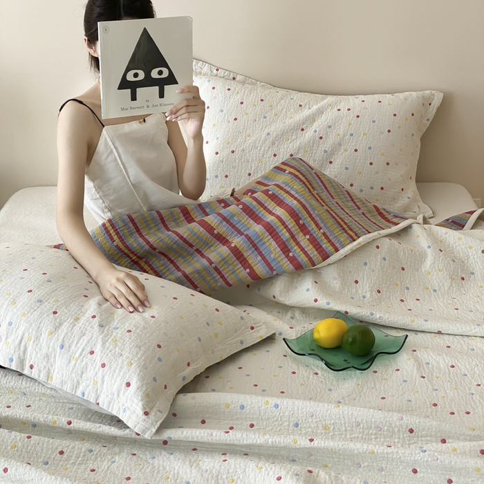 91家纺网 家纺一手货源 找家纺 （总）麻依 2025新款安心棉四层纱布床盖三件套