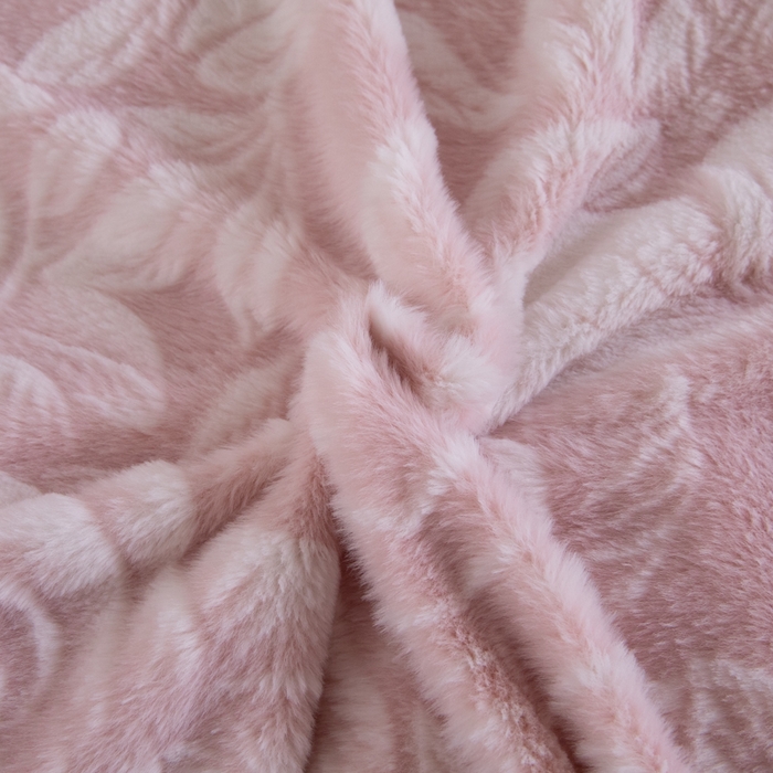 91家纺网 家纺一手货源 找家纺 诺梵家纺 2025新款立体兔毛烂花四件套 伊莎-粉