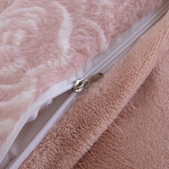 91家纺网 家纺一手货源 找家纺 诺梵家纺 2025新款立体兔毛烂花四件套 伊莎-粉