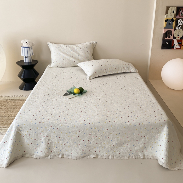 91家纺网 家纺一手货源 找家纺 （总）麻依 2025新款安心棉四层纱布床盖三件套