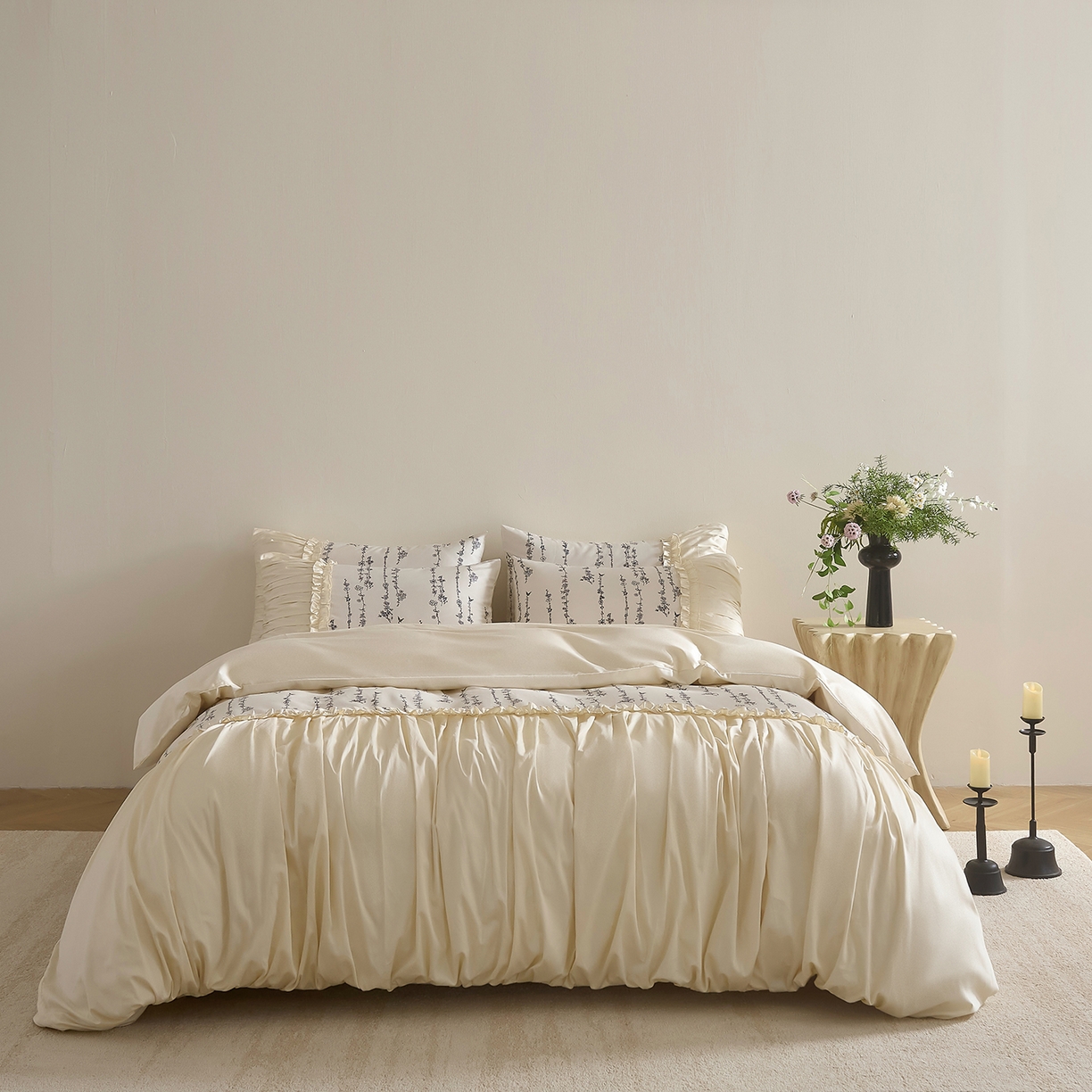 91家纺网 家纺一手货源 找家纺 （总）ONE TWO ONE 121 2025新款50长绒棉贡缎数码印花四件套-花间集 【提供买家秀】 【会员-20】 平台控价券后不得低于368/388元