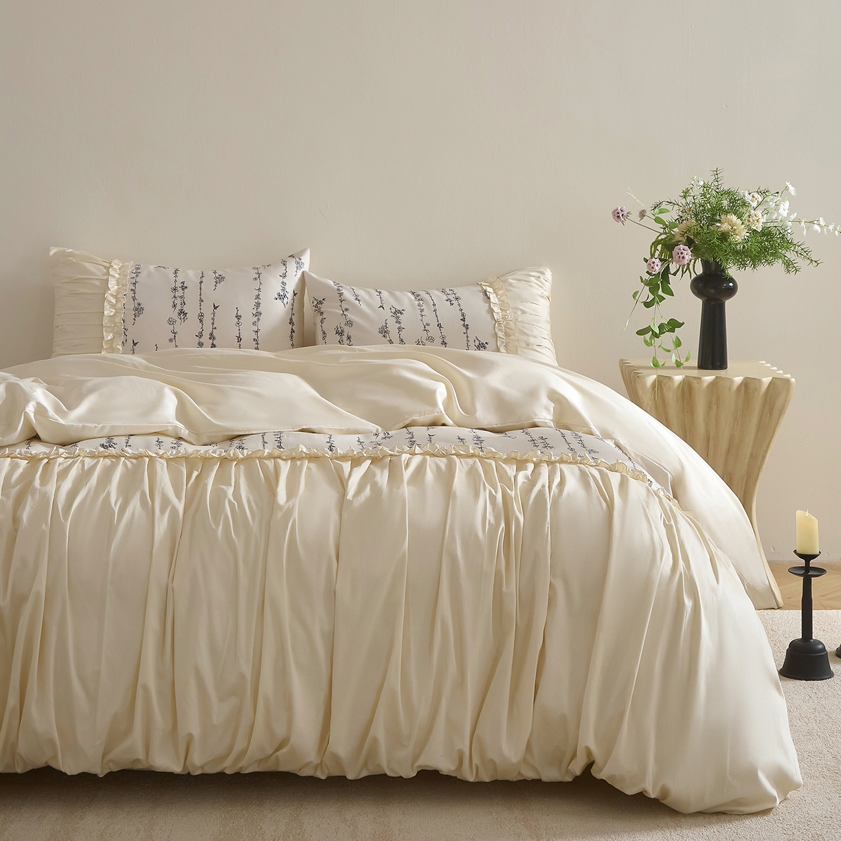 91家纺网 家纺一手货源 找家纺 （总）ONE TWO ONE 121 2025新款50长绒棉贡缎数码印花四件套-花间集 【提供买家秀】 【会员-20】 平台控价券后不得低于368/388元