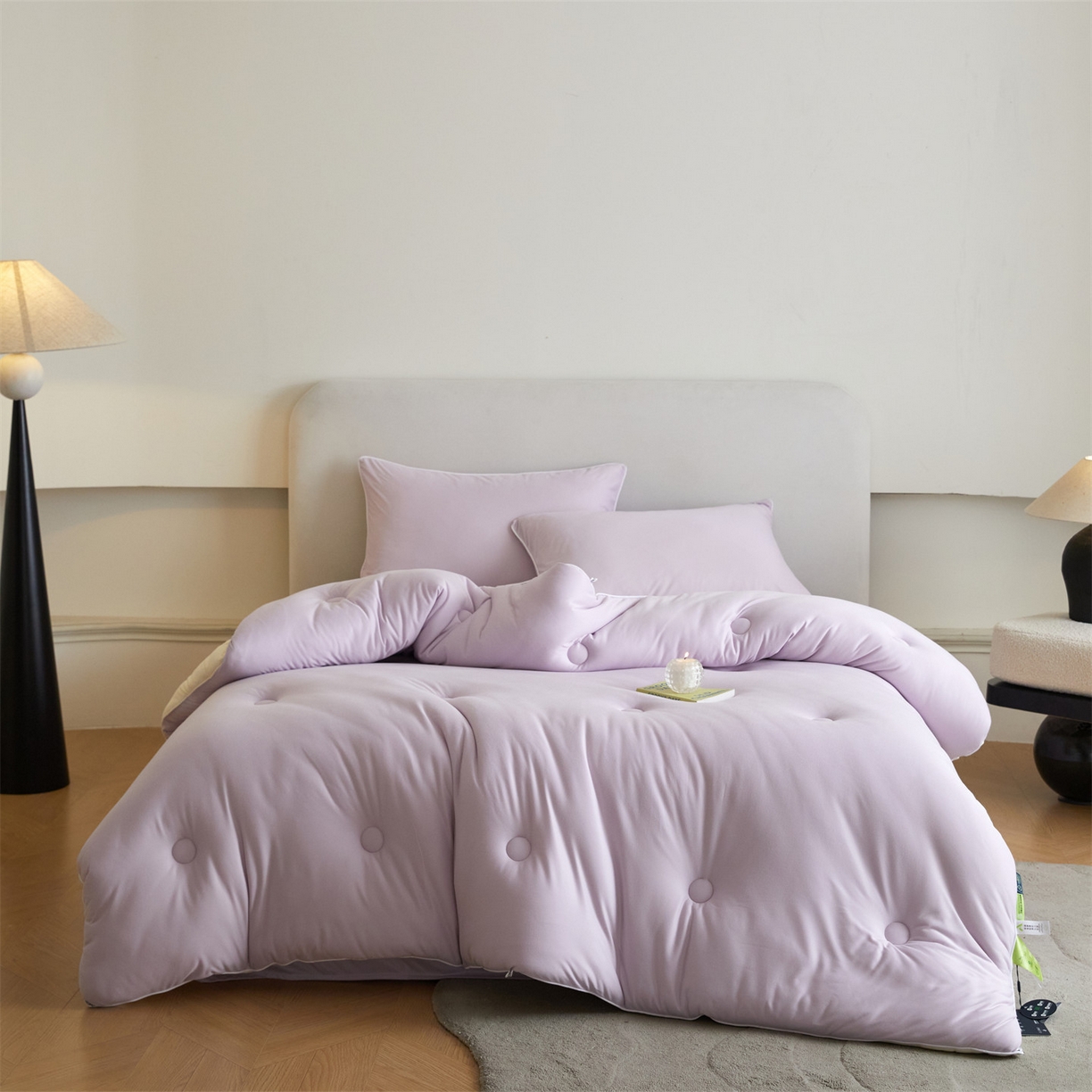 91家纺网 家纺一手货源 找家纺 （总）头等舱 2025新款针织A类软糯净植力抗菌防螨防霉低致敏双拼秋冬被（空镜图）