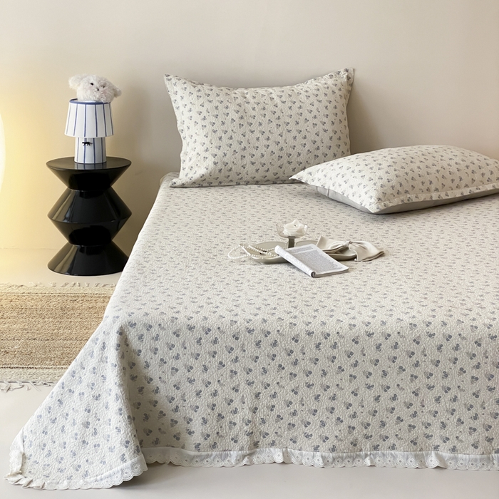 91家纺网 家纺一手货源 找家纺 麻依 2025新款安心棉四层纱布床盖三件套 兰溪