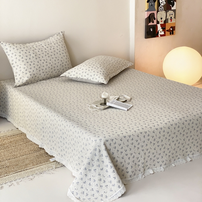 91家纺网 家纺一手货源 找家纺 麻依 2025新款安心棉四层纱布床盖三件套 兰溪