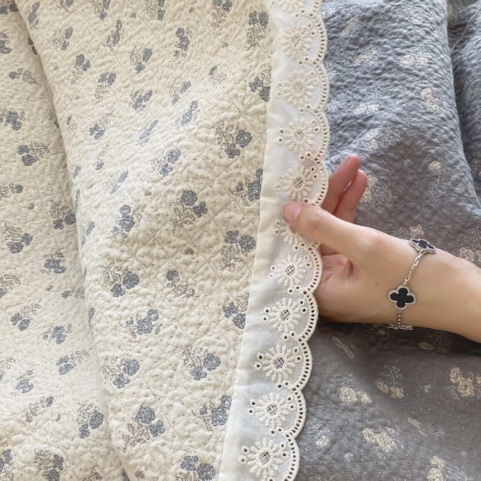 91家纺网 家纺一手货源 找家纺 麻依 2025新款安心棉四层纱布床盖三件套 兰溪